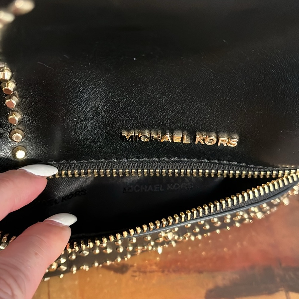 Michael Kors Black Mini Bag with Gold Accents - Picture 3 of 15